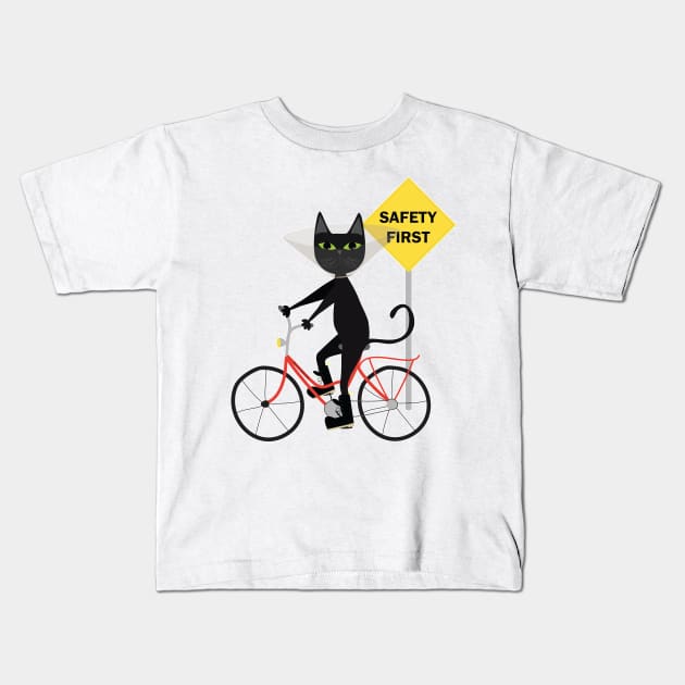 Safety first Kids T-Shirt by uncutcreations